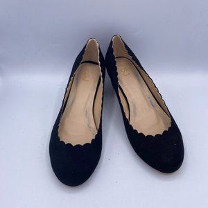 FSJ Cute Dress Shoes Scalloping Round Toe Suede